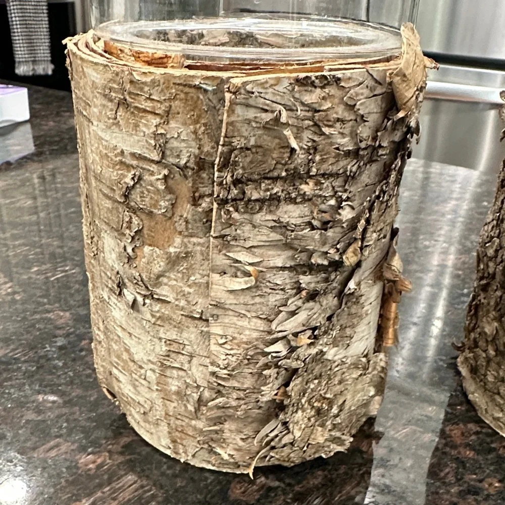 Rustic Birch Wood Glass Holders